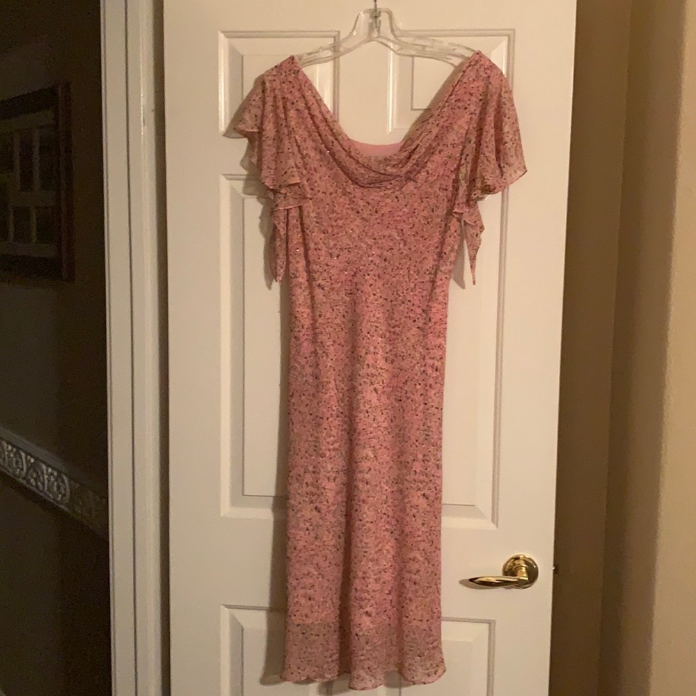 Pink dress by Adrianna Papell , good condition